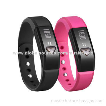 Bluetooth Bracelets with Pedometer for iOS/Android Smartphones, OLED Screen
